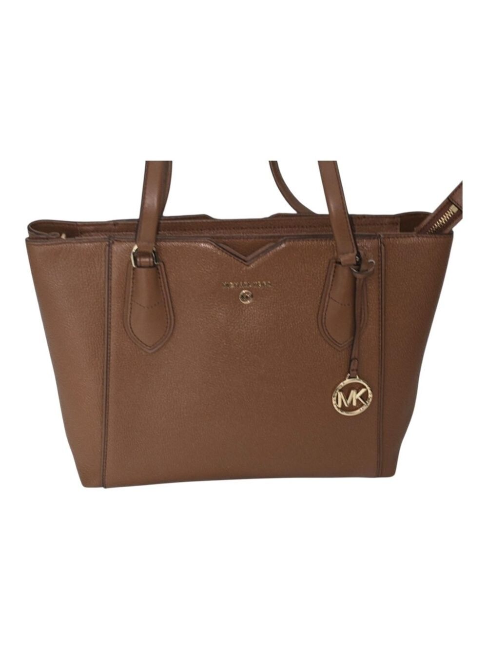 LIKE NEW AUTHENTIC MICHAEL KORS DESIGNER MEDIUM PEBBLED LEATHER TOTE BAG LUGGAGE - Picture 2 of 11